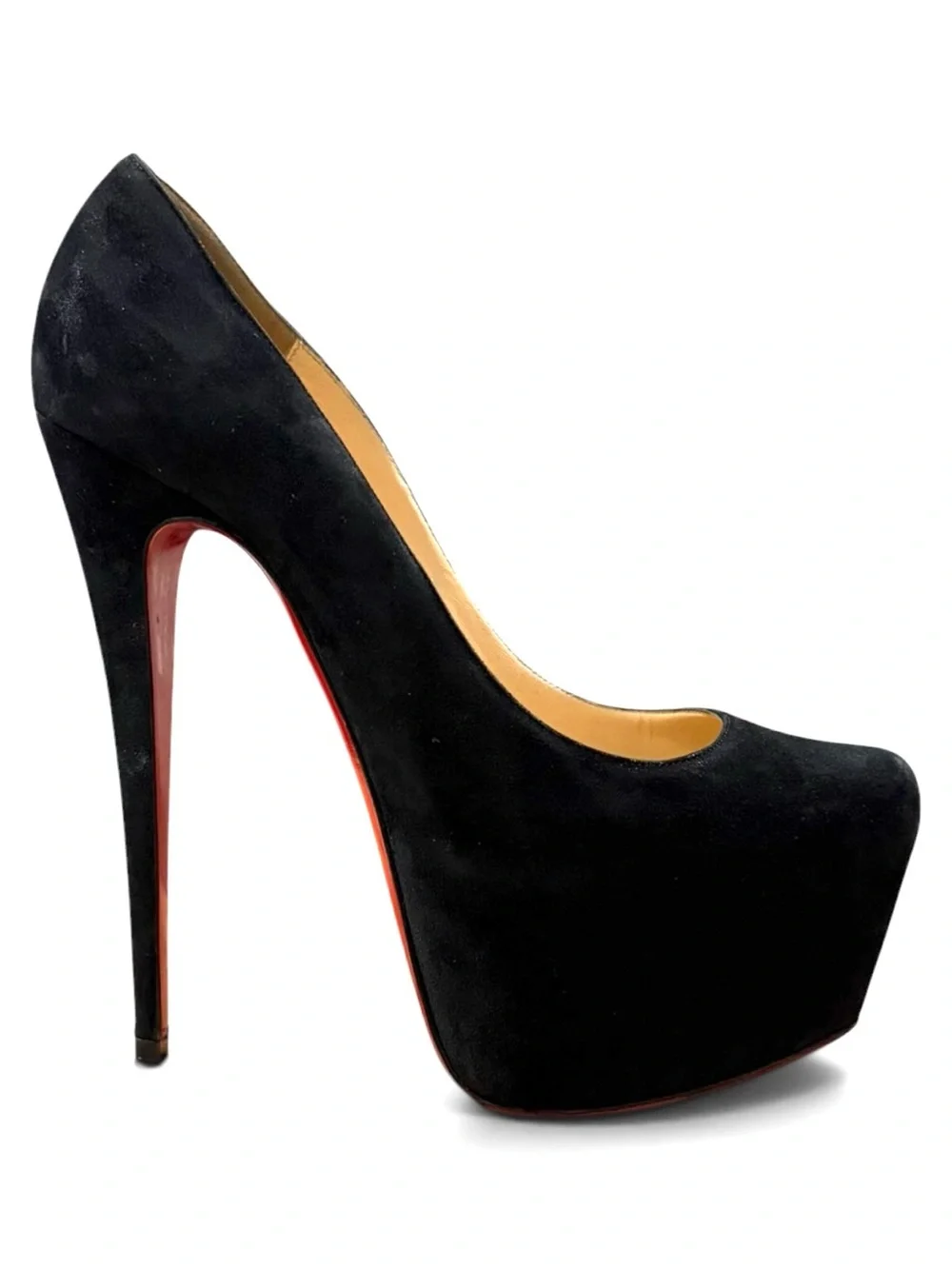 Christian Louboutin Daffodile Black Suede Platform Pumps – Size 38.5